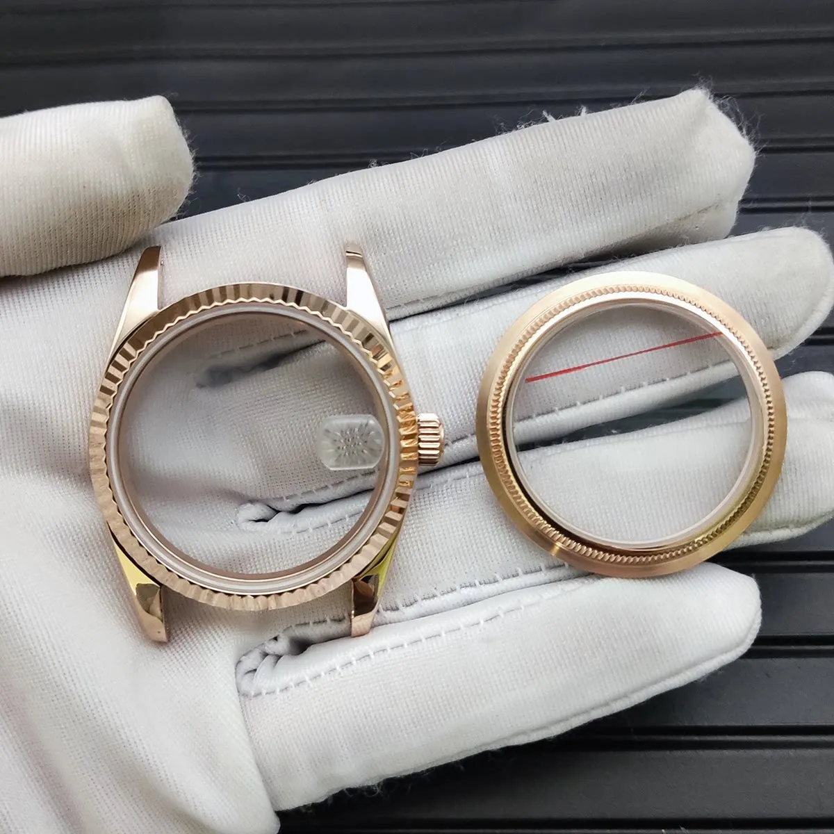 Фото Корпус часов в стиле Datejust 36 мм для механизма NH35, циферблат 28,5 мм, нержавеющая сталь 316L, куполообразное стекло, безель с зубцами. №3