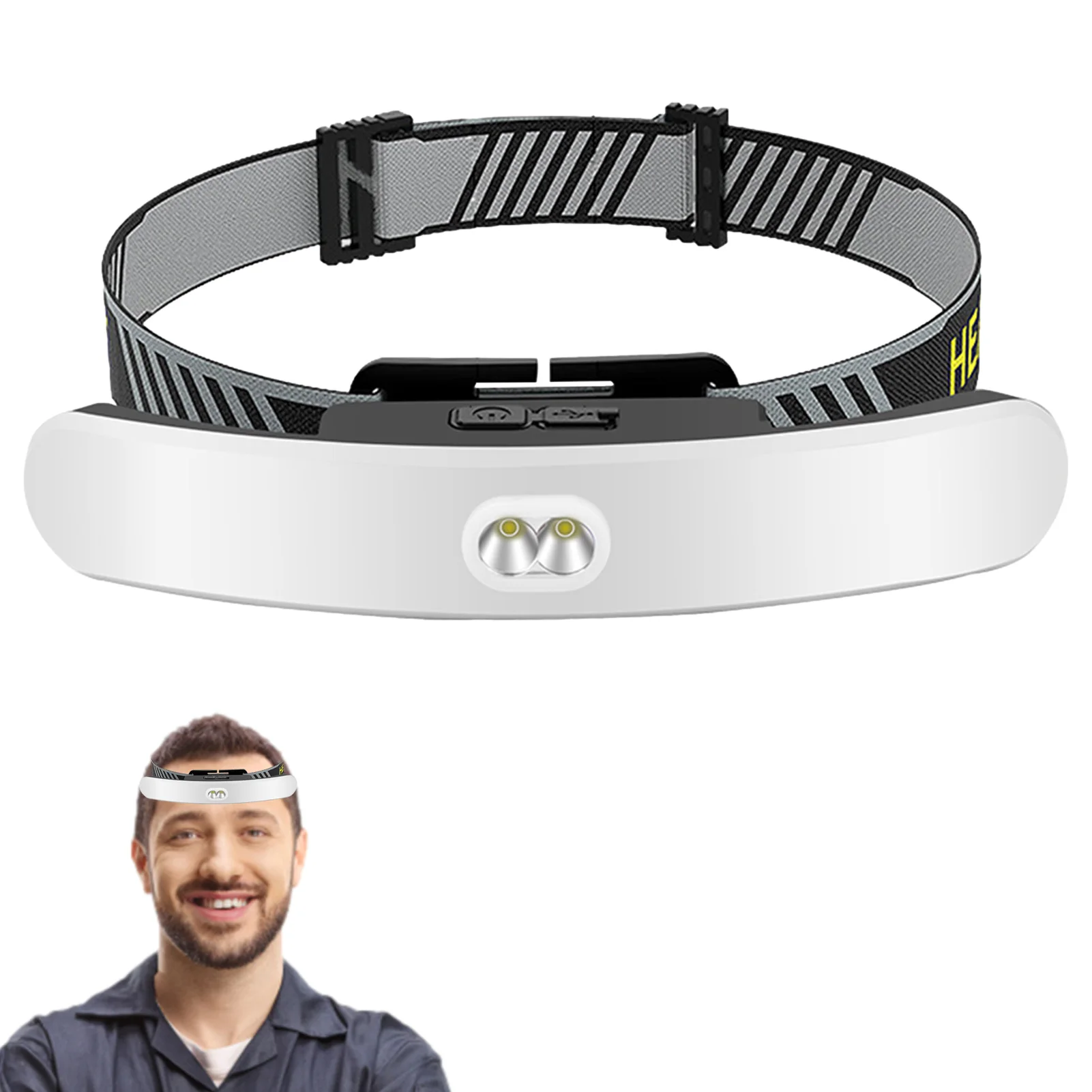 

Фонарь налобный аккумуляторный, 300-400 лм, 6 режимов, с датчиком движения