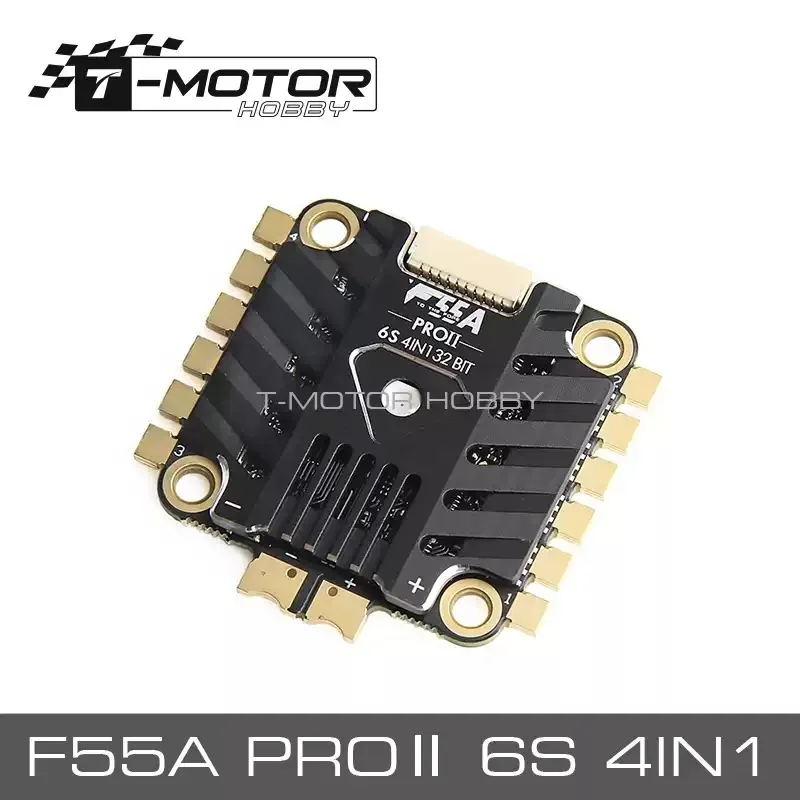 Фото T-MOTOR Tiger Power FPV ESC для гоночных дронов, 2-е поколение F55APRO ⅱ 6S4IN1, электронный регулятор скорости №2