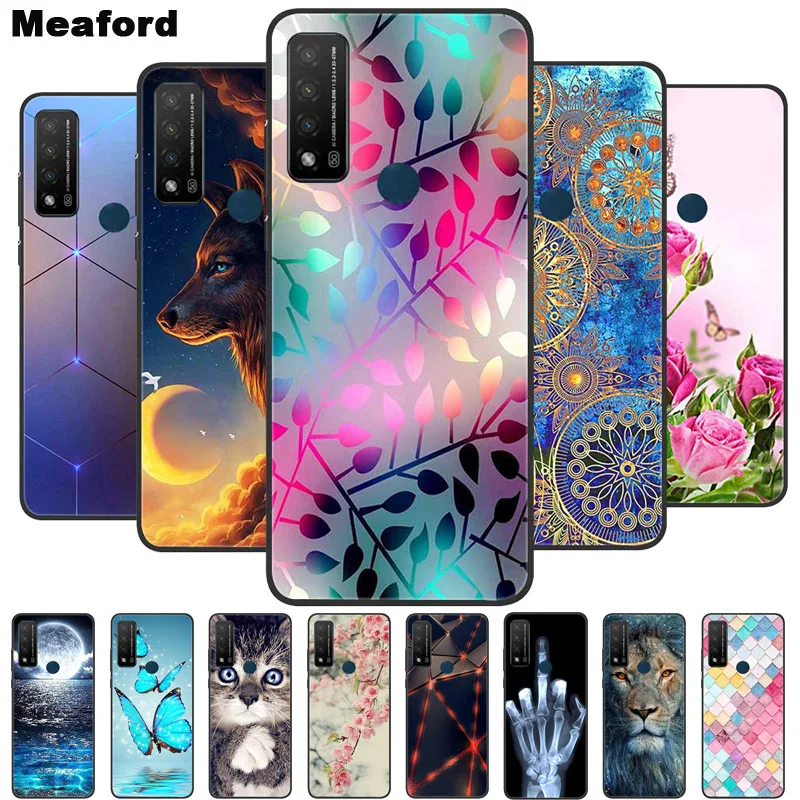 

For TCL 20R 5G Case Cute Cartoon Soft silicone TPU Back Cover For TCL 20 R 5G / 20AX 5G Phone Cases Bremen 5G Shockproof Coque