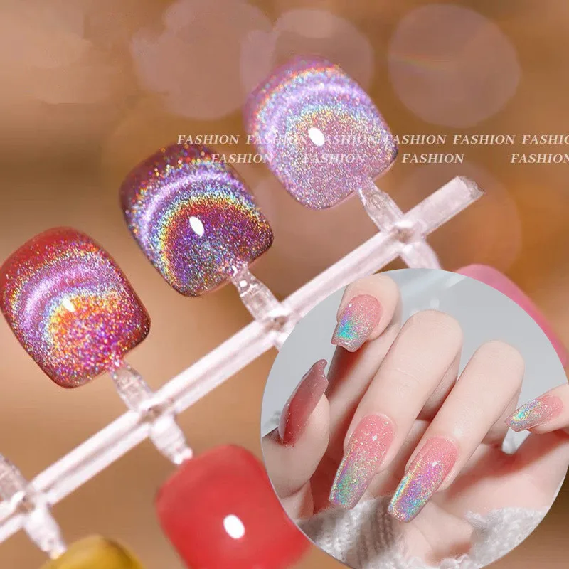 

6ML New Laser Rainbow Cat Eye UV Gel Laser Dazzling Spar Nails Art Polish Soak Off Phototherapy Universal Colorful