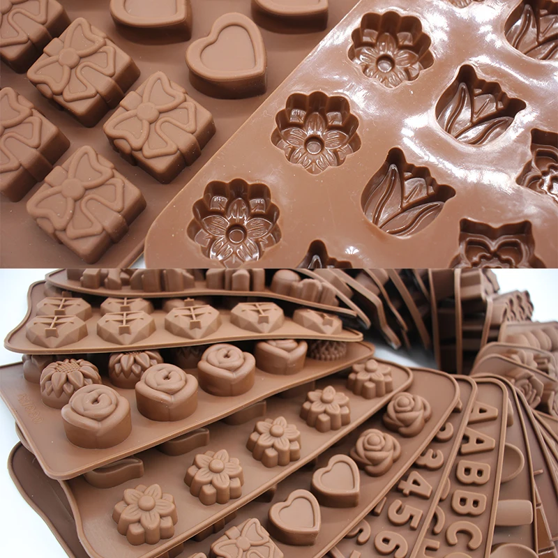 Chocolate Mold Fudge Ice Cube Silicone Tray Rose Christmas Easter Heart Egg Shell Five-pointed Star | Дом и сад