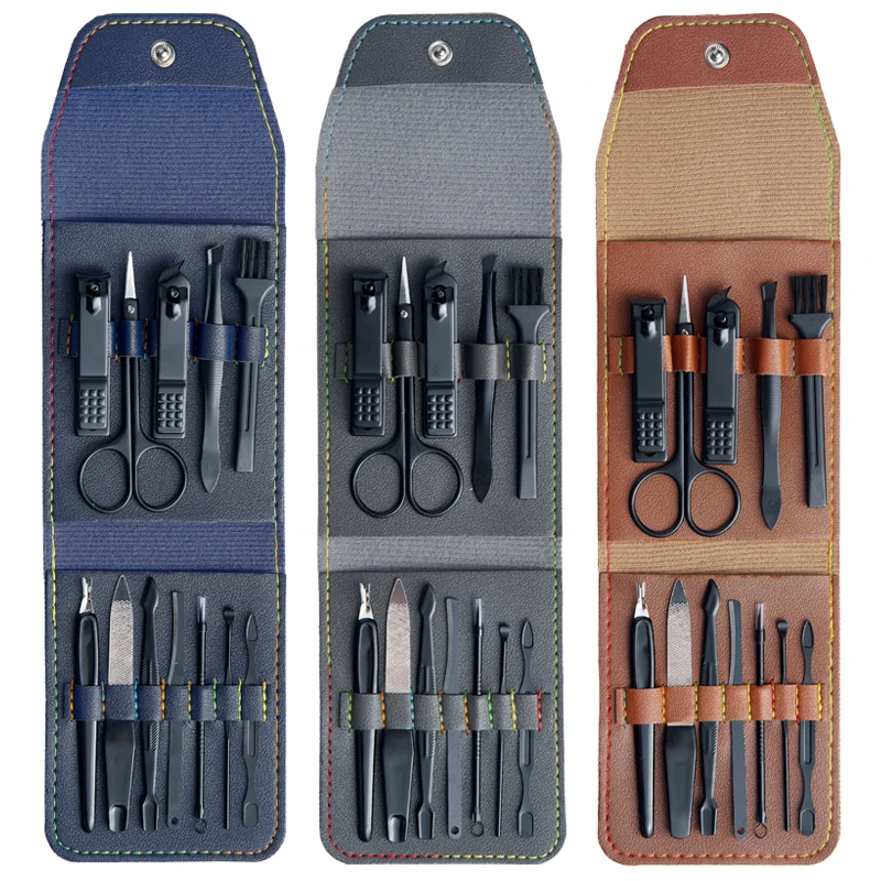 

Nail Clippers Suit 4/7/12Pieces Nail Scissors Fold Bag-Beauty Stainless Steel Ear Spoon Nail Cutters Kit Manicure Nail File Tool