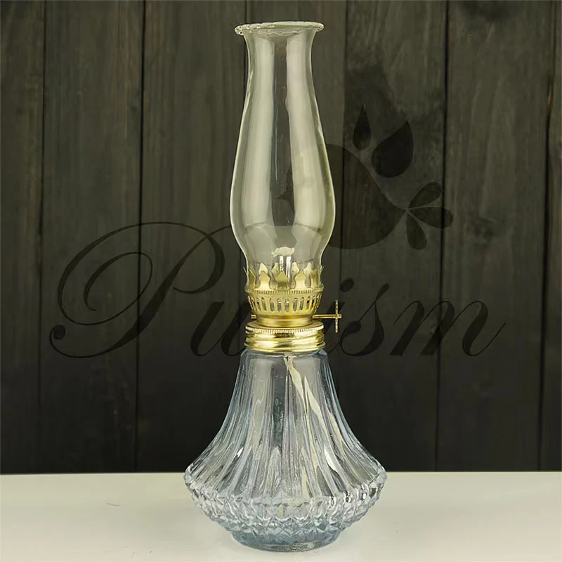 

Rural Classic Glass Kerosene Lamp Nostalgia Smokeless Oil Light Desktop Decorate Candlestick Fireplace Lantern camping Tea Room