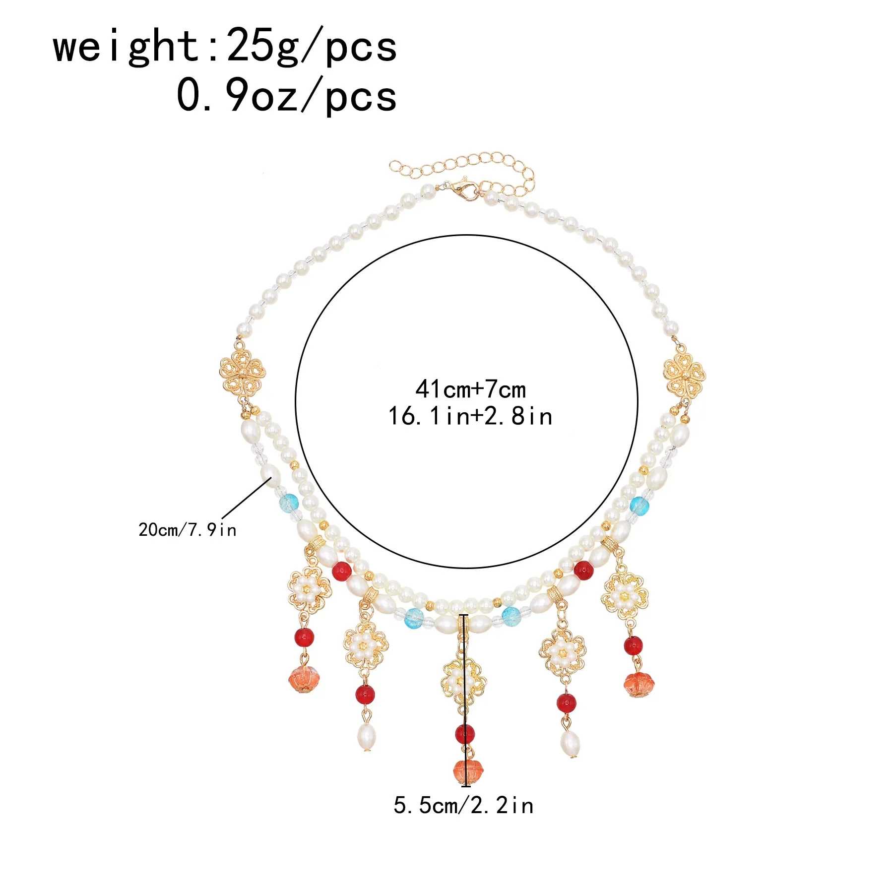 Ожерелье Ханфу мягкий агат многослойные бусины из тыквы династия Тан тонкий