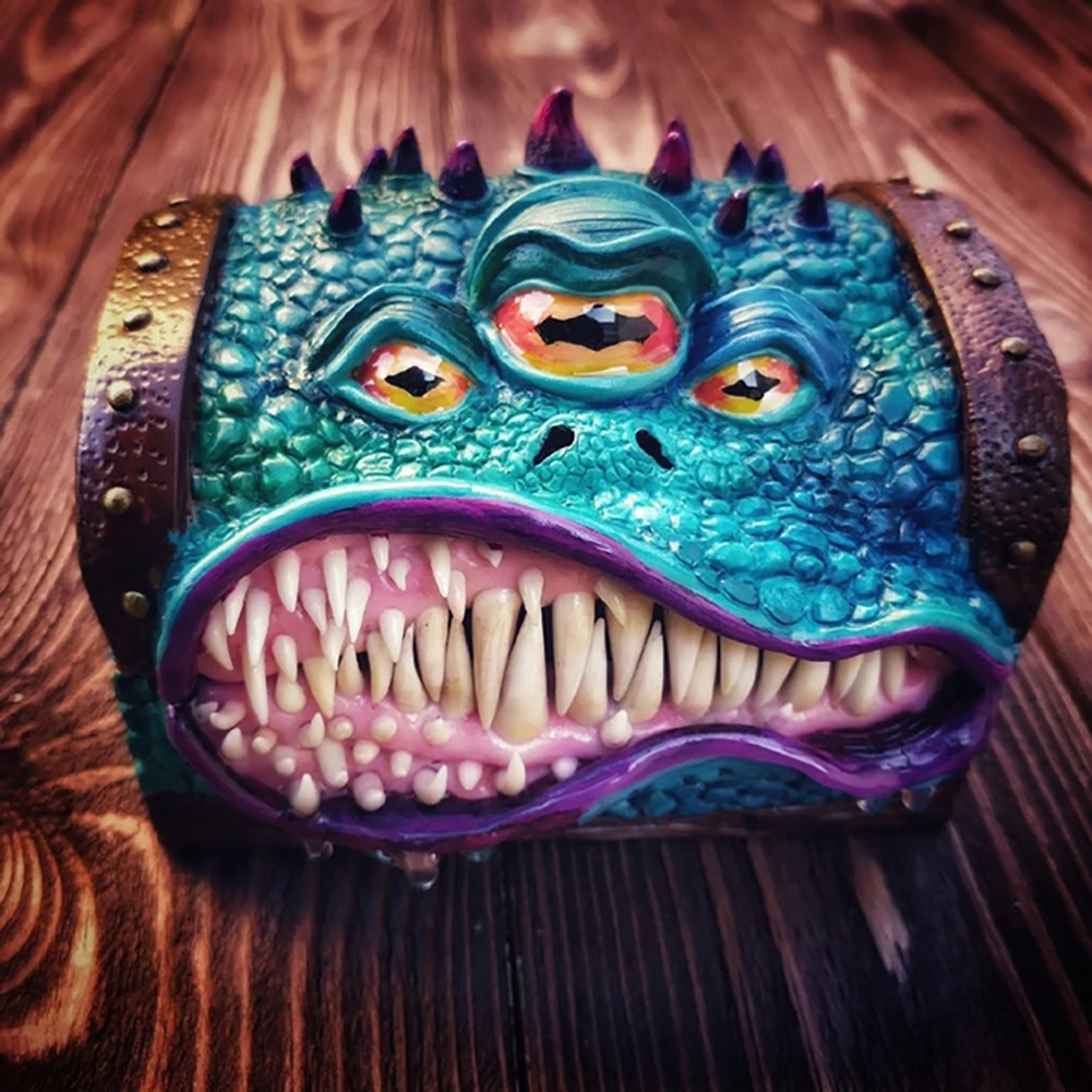 

Mimic Chest Dungeons And Dragons RPG Dice Box Fit Polyhedral Dice Roleplaying Tabletop Gaming Pathfinder Home Decoration