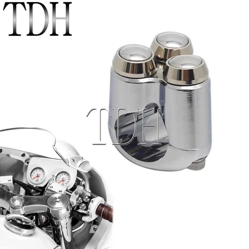 

Headlight Foglight Turn Signal Horn Switches Motorbike Handlebar Control 1'' 7/8'' Bar Triple Switch Button Housing 22mm 25mm