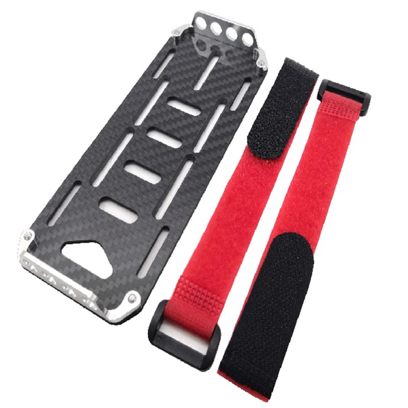 

Black Carbon Fiber Battery Mounting Plate With Cable Ties, For 1/10 RC AXIAL SCX10 Tracked Vehicles
