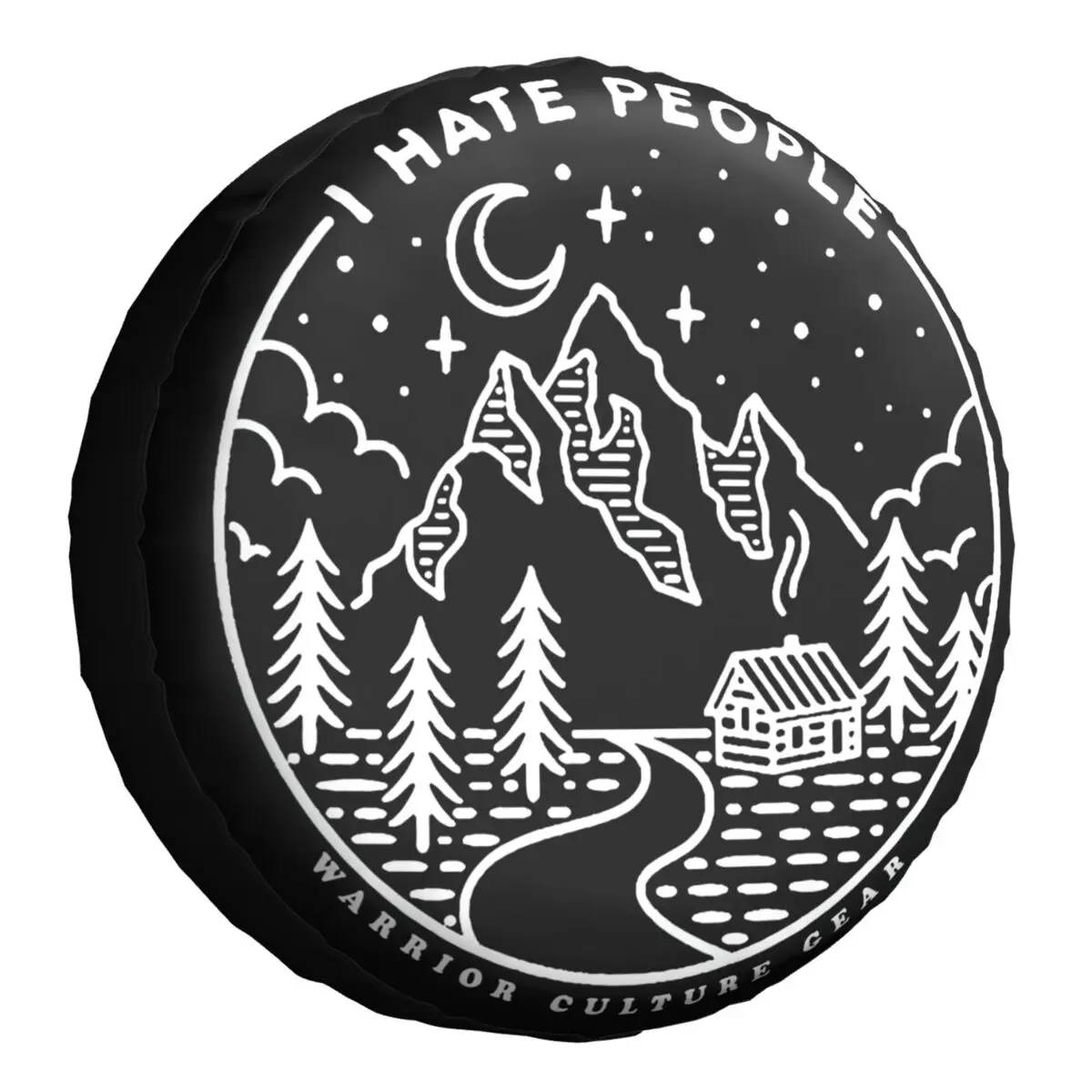 

I Hate People Camping Spare Tire Cover Bag Pouch for Jeep Hummer Travel Adventure Waterproof Car Wheel Covers 14" 15" 16" 17Inch