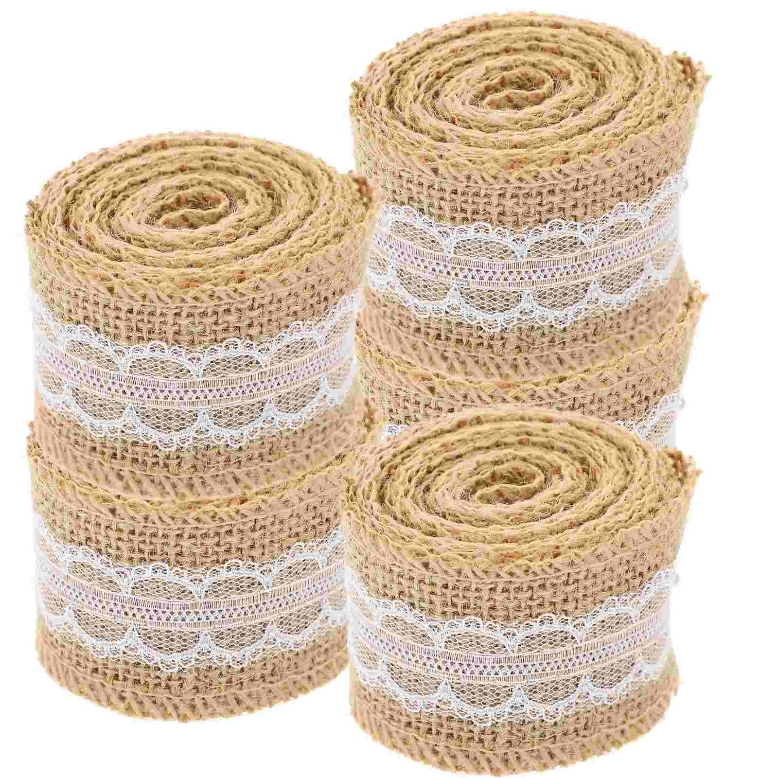 

Ribbons Ribbon Lace Burlap Gift Jute Trims Easter Wrapping Red Wire Rustic Wedding Wreath Craft Natural Flower Floral Favors