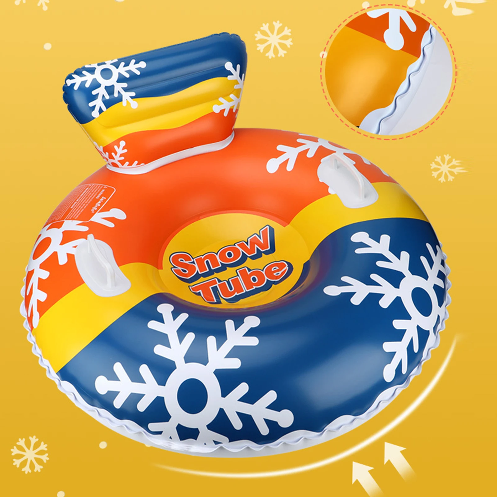 

Snow Supplies Drag Ring Inflatable Sled Toboggan Skis for Christmas New Year Gift