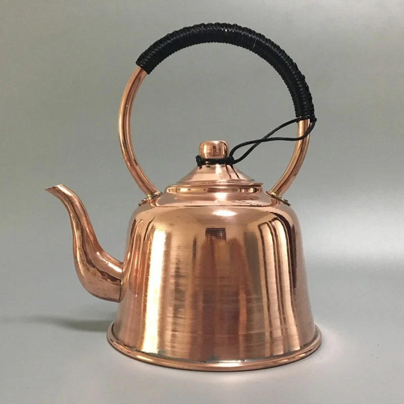

1.5L Pure Copper Teapot Thickened Red Copper Brass Boiling Kettle Anti-Scald Milk Tea Pot Vintage Copper Tea Set For Home