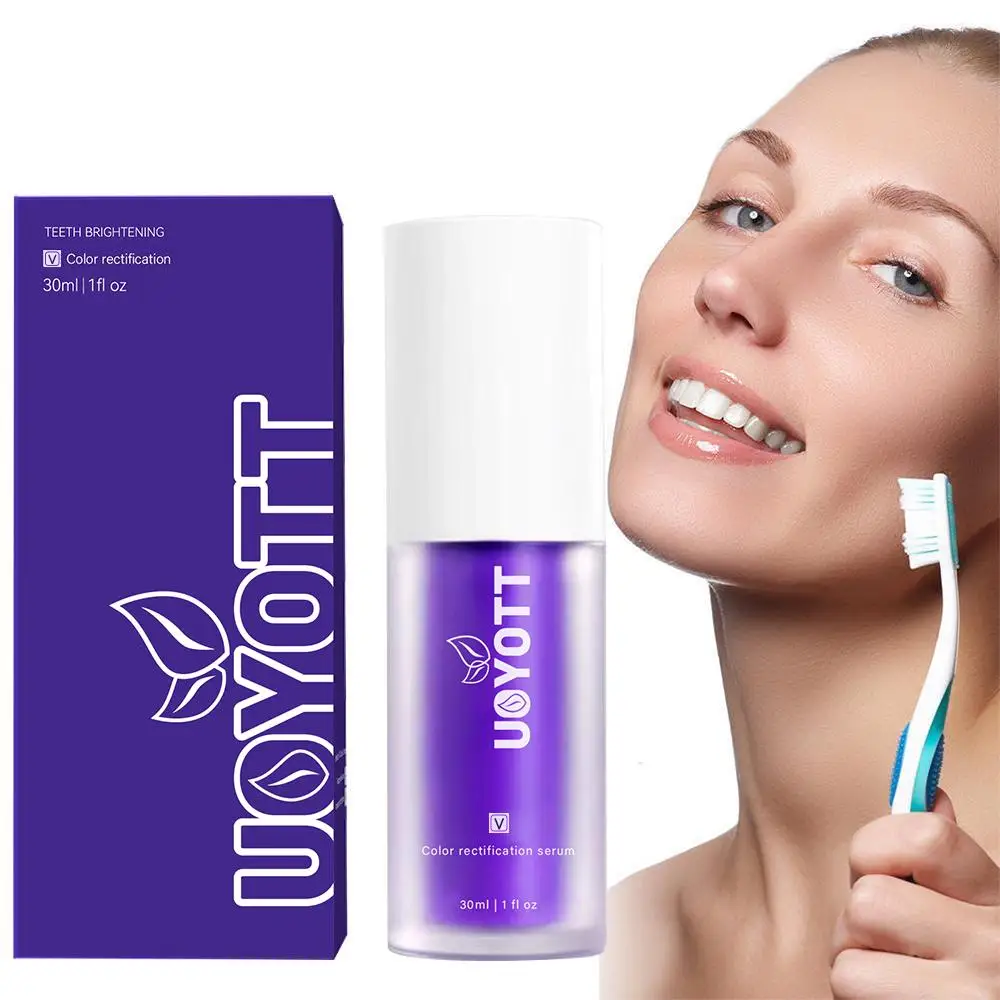 

30ml Tooth Cleansing Mousse Purple Bottled Press Toothpaste Cleansing Breath Stains Removal Dental Teeth Whitens Refreshes H4O1