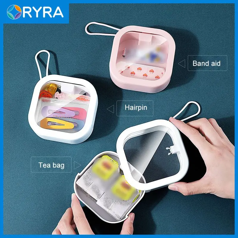 

Push Switch Cotton Swab Hairpin Storage Box Portable Sundries Sorting Organizer Small Objects Storage Box With Handle