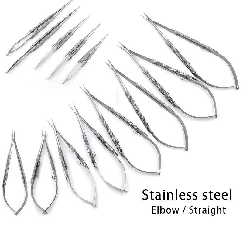

8 Types Castroviejo Needle Holders with Lock Straight/Curved Forceps Stainless Steel Microsurgical Surgery Instruments 1pcs