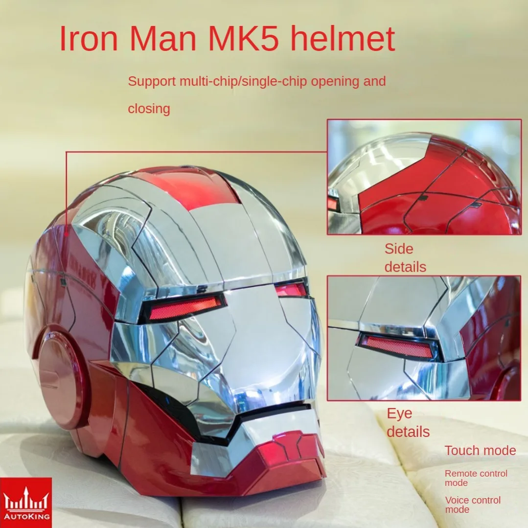 

Mk5 Iron Man Helmet 1:1 Autoking Original Voice Control Eyes With Light Model War Machine Toys For Adult Kids Christmas Gift