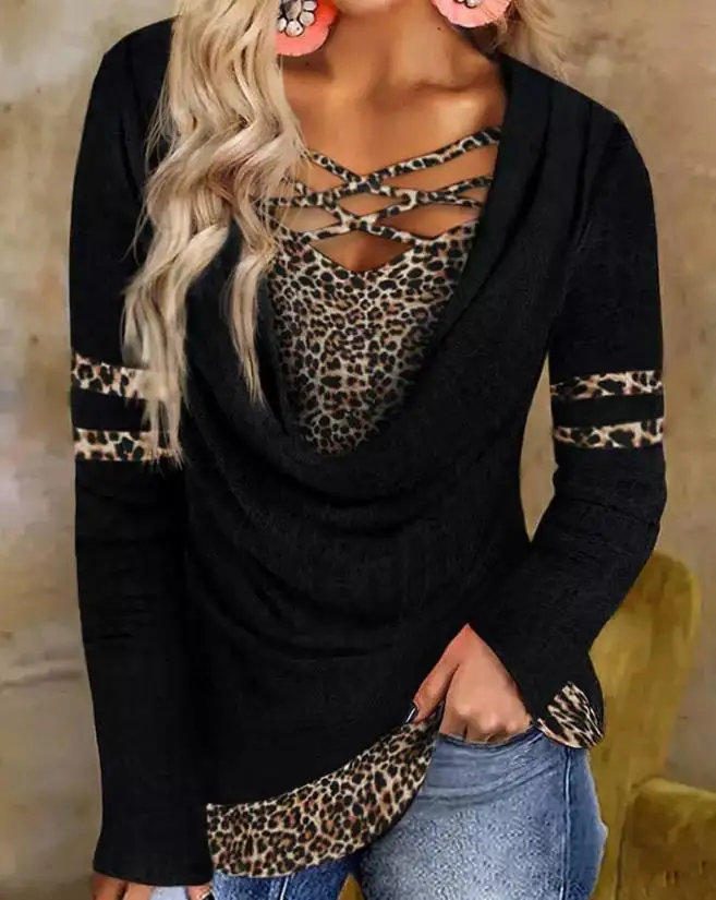 

Повседневная футболка с длинным рукавом, модные женские топы с имитацией двух предметов на подтяжках с принтом на весну и осень