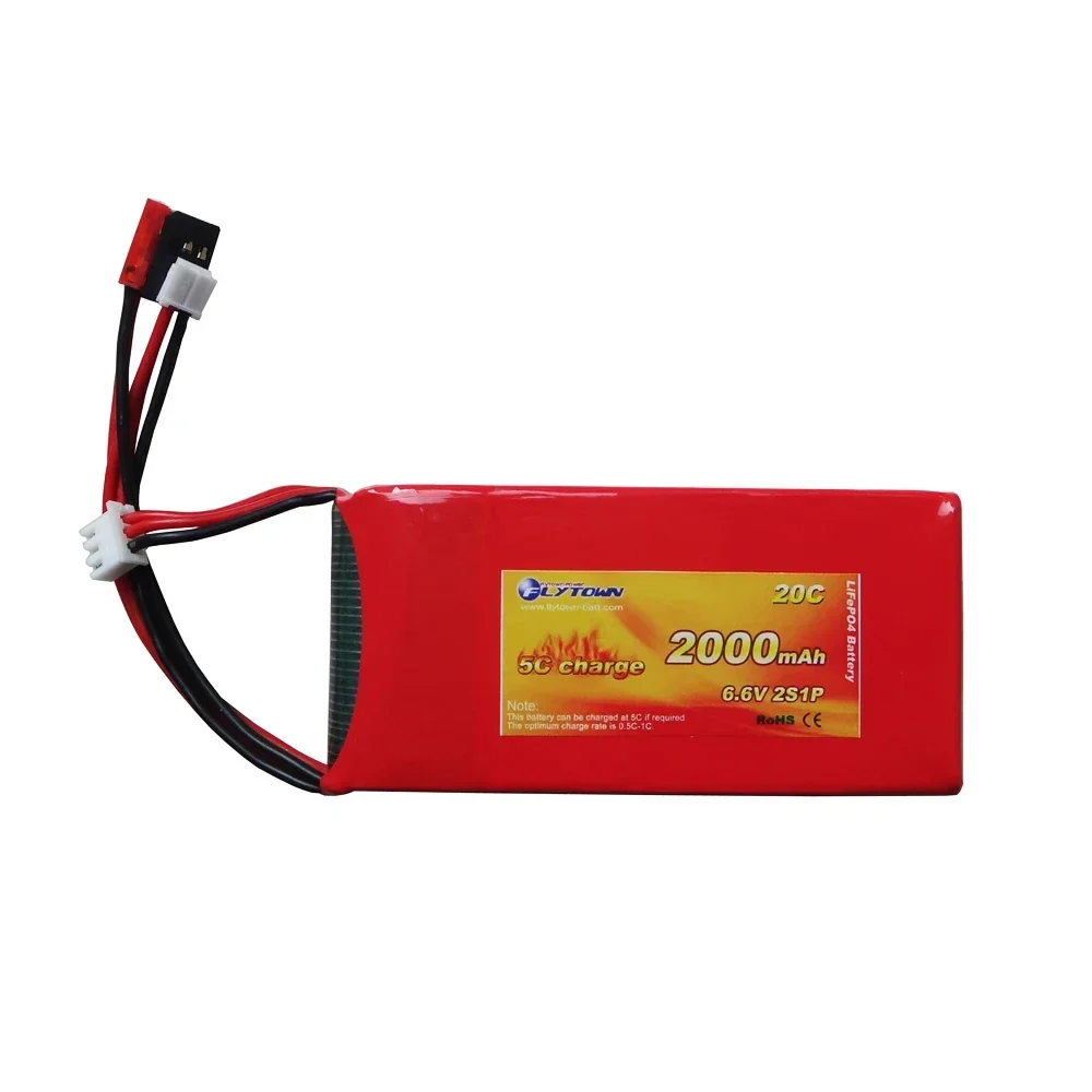 Flytown Nano-tech 2000 мАч 2S1P 6 В 20 ~ 40C LiFePo4 Аккумулятор для передатчика TX Pack Разъемы Futaba JST