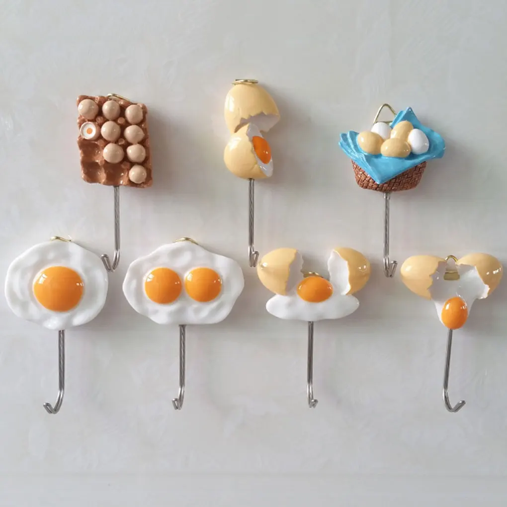 

Egg Shape Kitchen Hook Strong Adhesive Paste Hooks Arrangement Bedroom Kitchen Tools Coat Wall Hanger