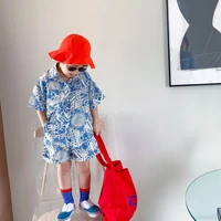 boy clothing set baby shirtsshorts two piece clothes sets kids vacation outfits girls beach wear korean fashion children suit