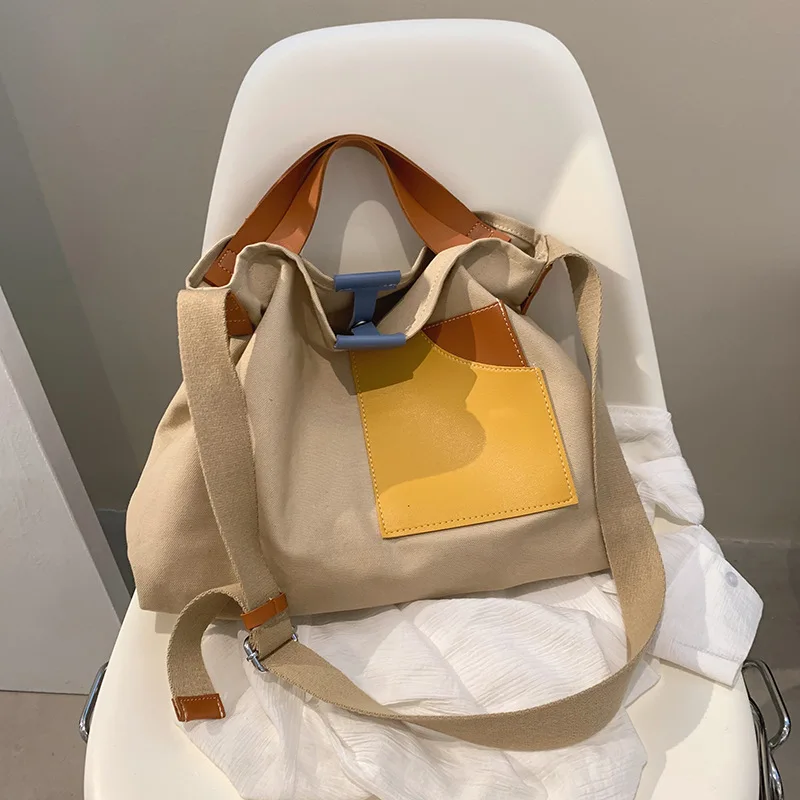 Canvas Tote Bags for Women Large Capacity Bucket Travel Shoulder Bags Shopping Purses and Handbags Crossbody Bags for Women