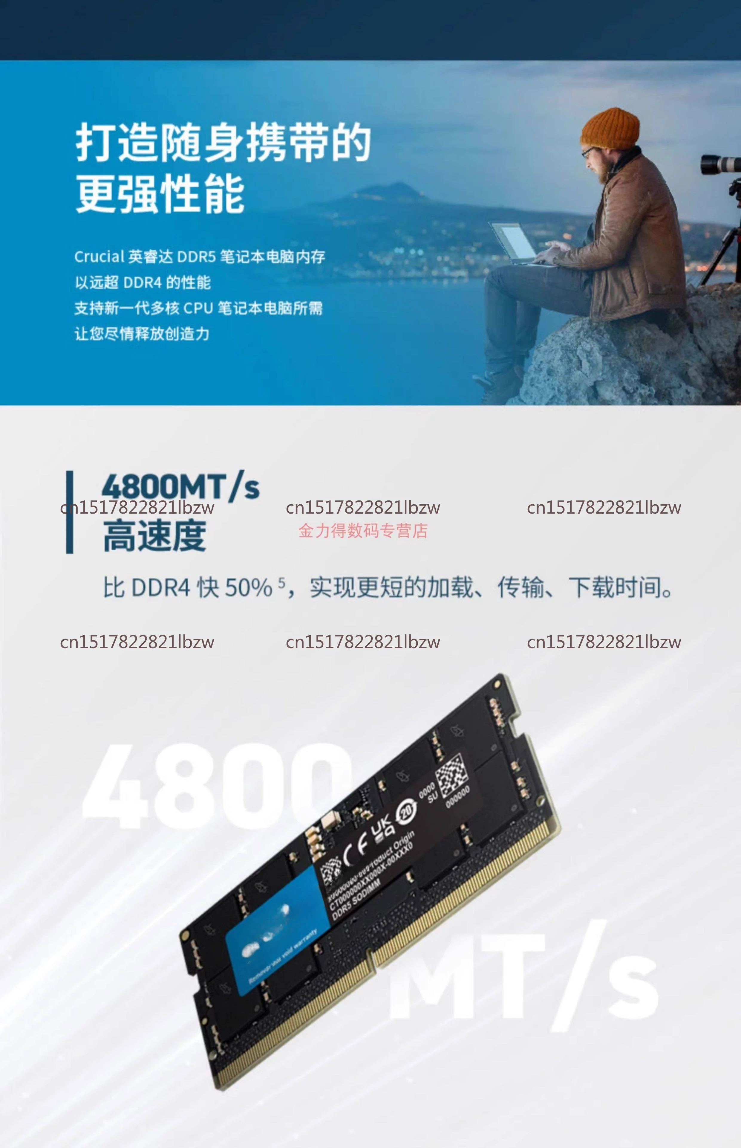 Фото Оперативная память для ноутбуков DDR5 4800/5600 16ГБ 32ГБ 48ГБ №4