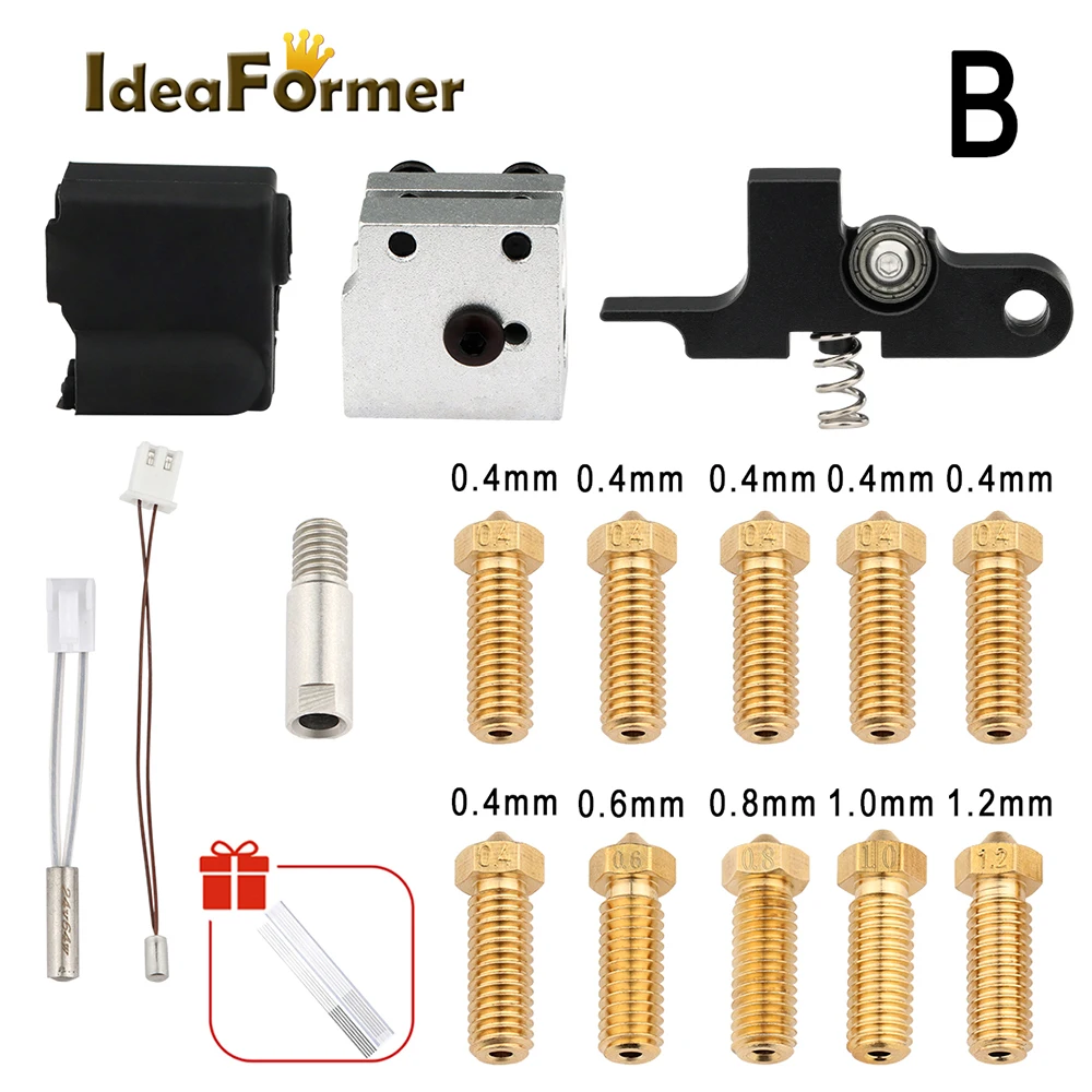 3D Printer Parts Sidewinder X1& Genius Silicone Nozzle Kit Heat Block Throat Heat Pipe And Thermistor Extruder Idler Arm 3D Printer Parts Sidewinder X1& Genius Silicone Nozzle Kit Heat Block Throat Heat Pipe And Thermistor Extruder Idler Arm