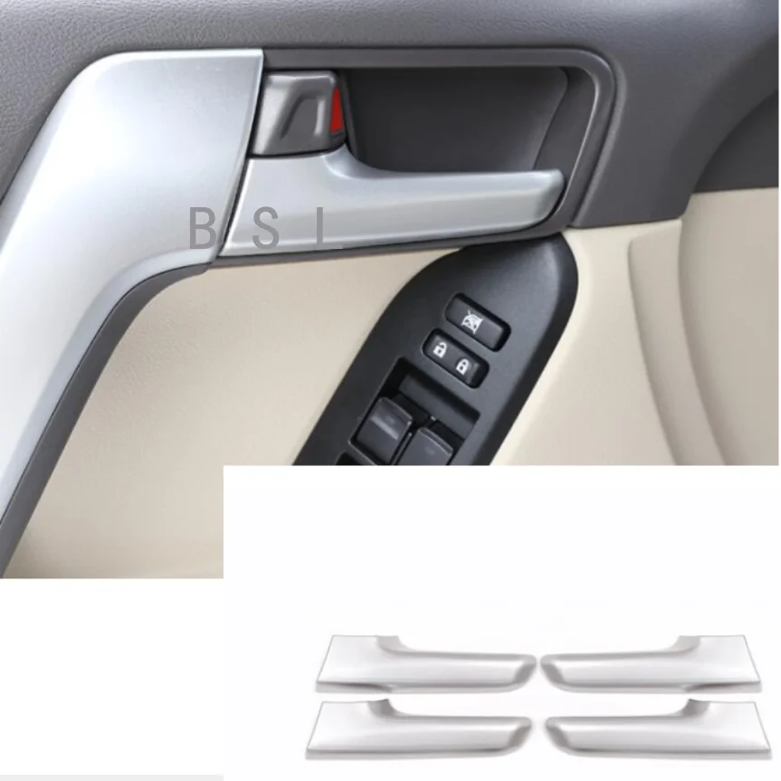 For Toyota Land Cruiser Prado FJ150 150 2010-2018 Black Wood Grain Car ABS Interior Door Handle Trim Car Accessories 4pcs