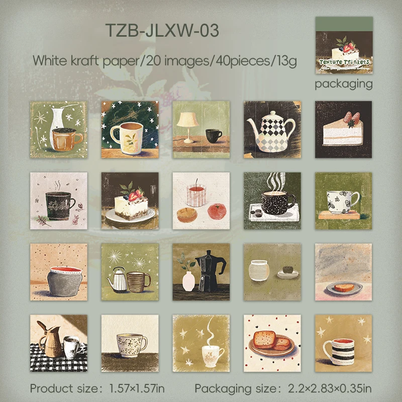 

Креативный набор стикеров JIANWU: Винтажные текстурированные элементы для коллажей, включая растения, цветы, бутылки и пейзажи. Идеально для дневников и творческих проектов.