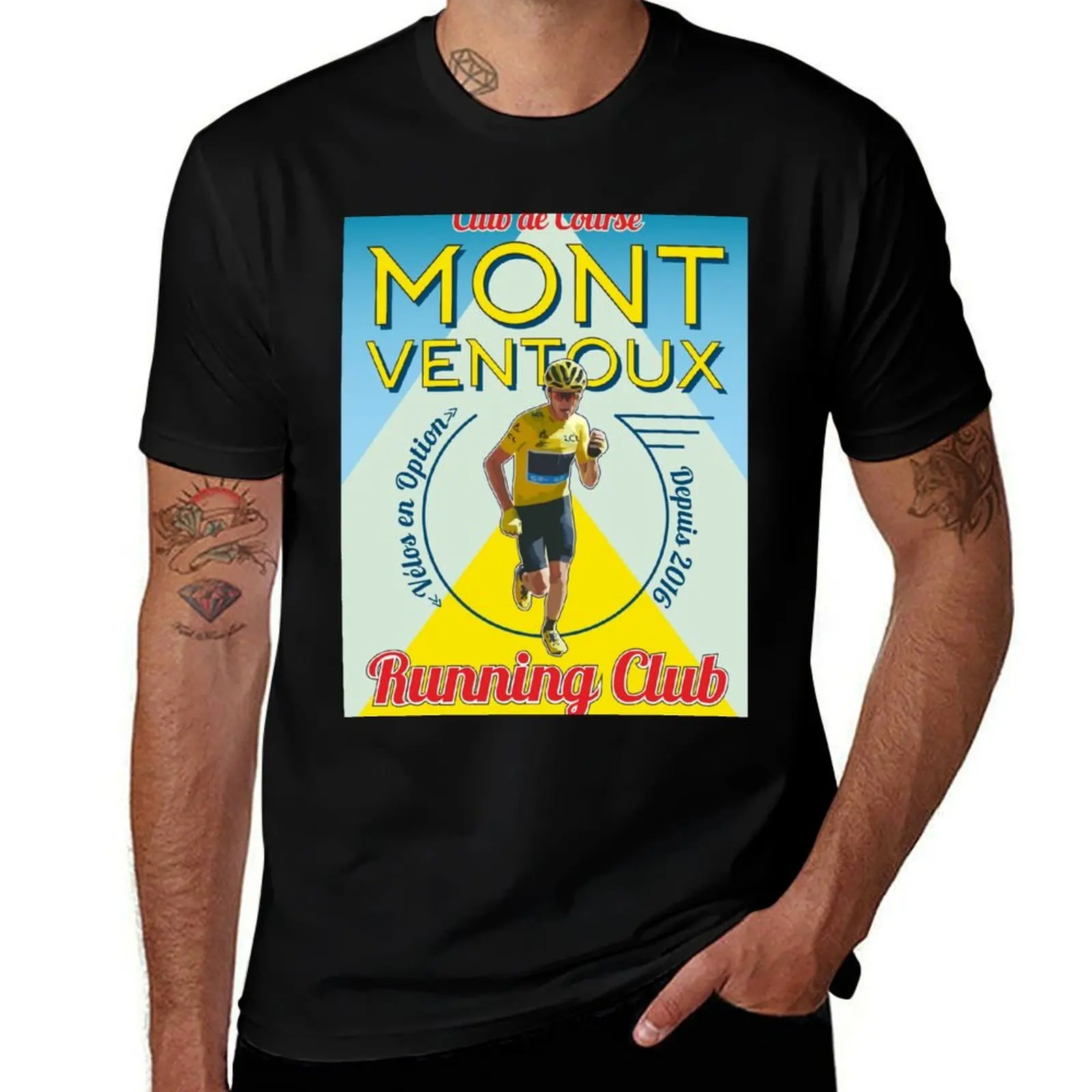 Фото Футболка Chris Froome Mont Ventoux Running Club с классическим принтом и короткими рукавами №1
