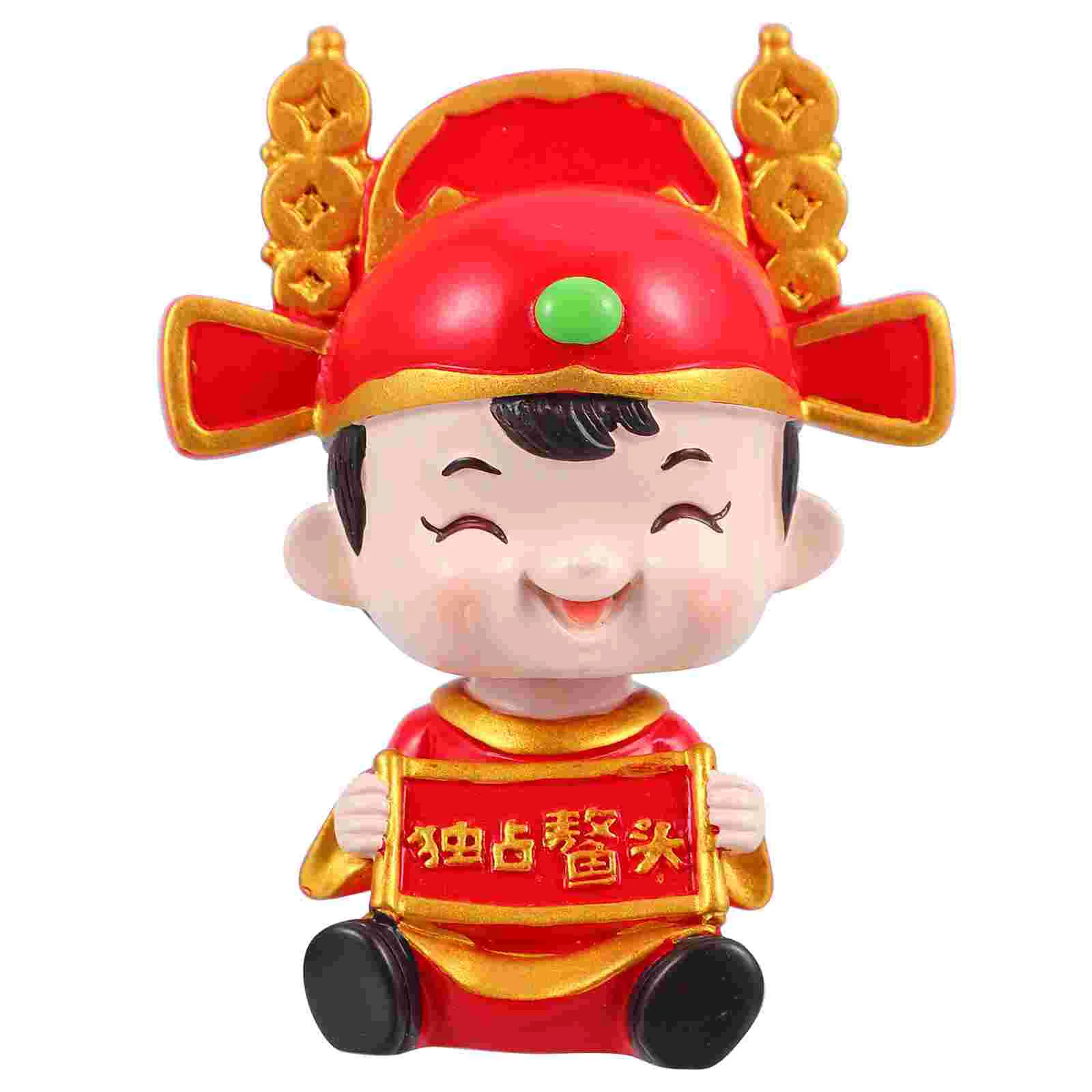 

1Pc Statue Decorative Craetive Chinese Style Adorable Cake Decor Shaking Craft for Home