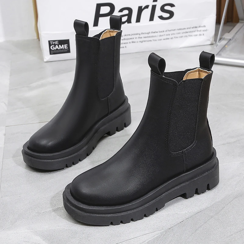 

2022 Fashion Women Martin Boots GENUINE LEATHER White Ankle Boots Female Casual Punk Shoes Plus Size Man Motorcycle white Boot