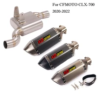 for cfmoto clx 700 2020 2022 slip on exhaust system muffler lossless 51mm remove catalyst mid pipe stainless steel moto parts