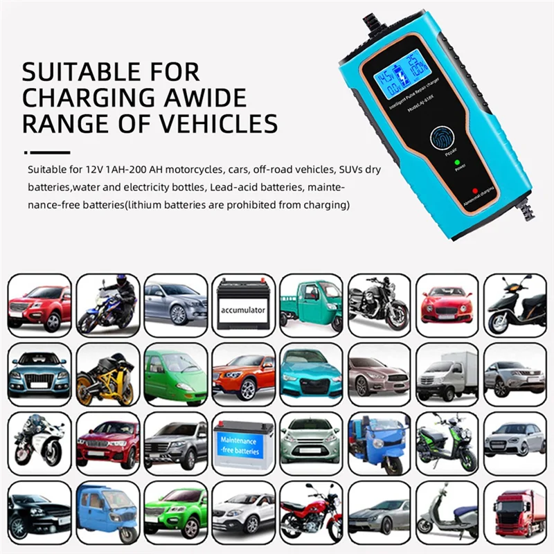 100AH 12V 6A автомобильное зарядное устройство импульсный ремонт 100V-250V