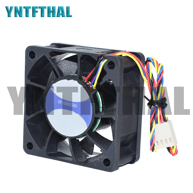 Оригинальный квадратный охлаждающий вентилятор DF126025BU, 12 В постоянного тока, 0,80 А, 60x60x25 мм, четыре линии