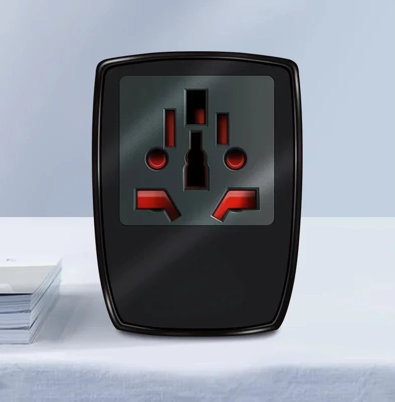 Фото Универсальный дорожный адаптер питания 4.8A с двумя USB-портами, 250В/5В, латунный пластиковый штекер, подходит для зарядки планшетов. №4