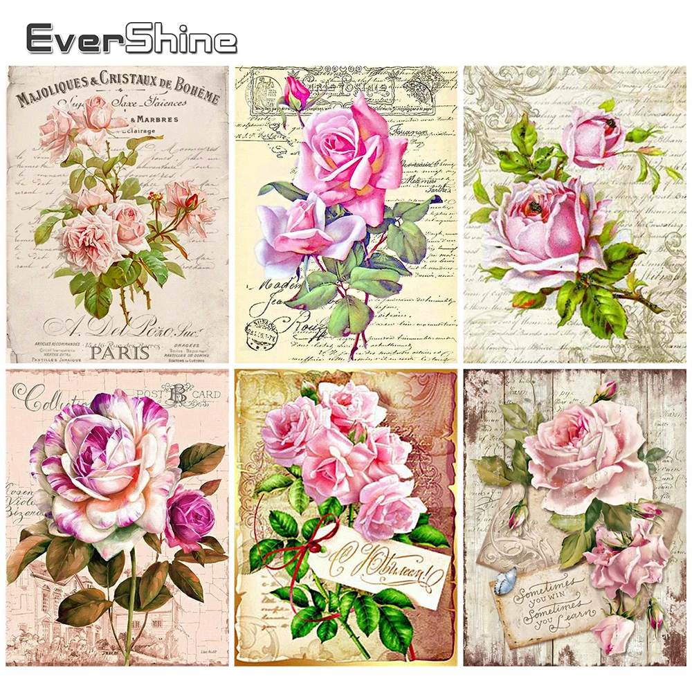 EverShine алмазная живопись полный квадрат 5D цветок вышивка сделай сам роза