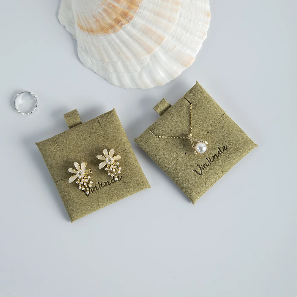 100pcs/lot Paper Microfiber Display Hold Cards Earrings Necklaces Storage  Custom Logo DIY Jewelry Package Card Wedding Favor