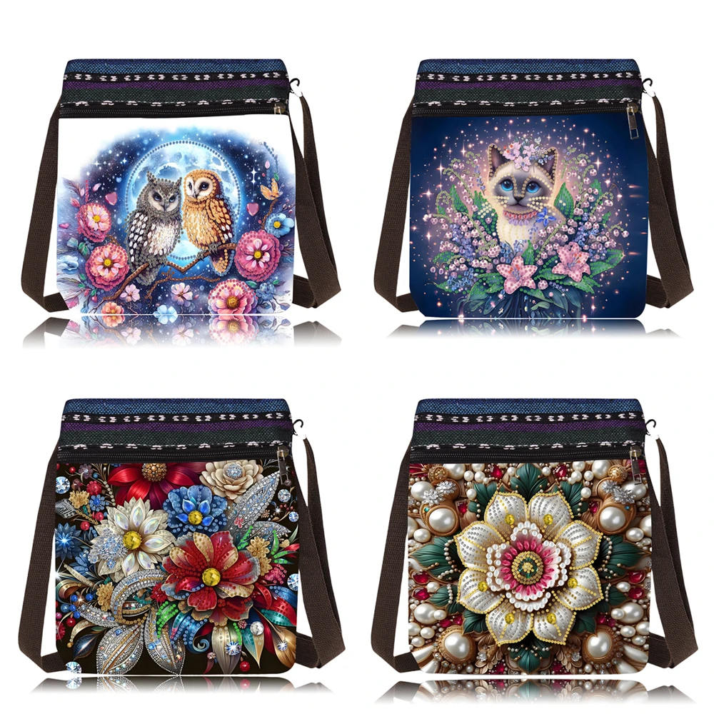 DIY Mandalha Diamond Painting Сумка Через Плечо Для Женщин Со Съемным Ремешком Холщовая На С