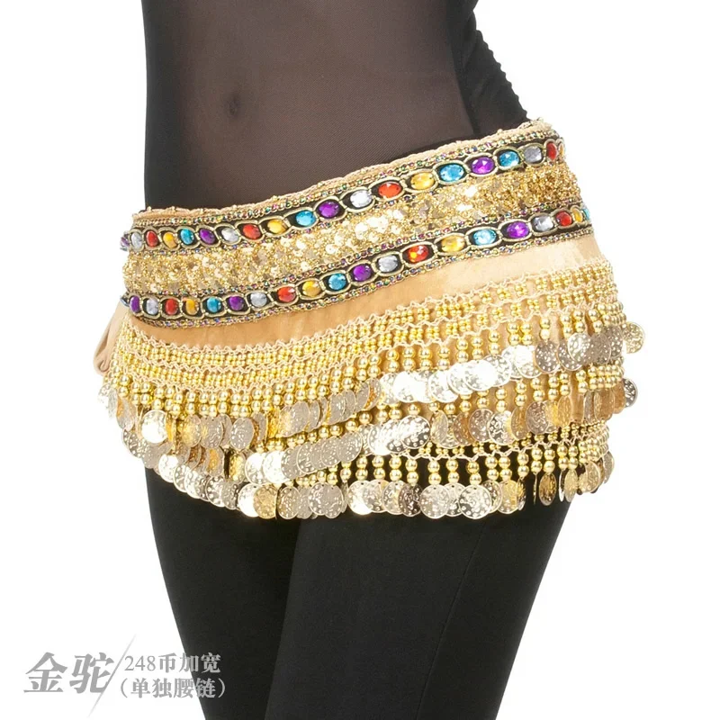 Женский танцевальный костюм танца живота цветной шарф со стразами и цепочкой на