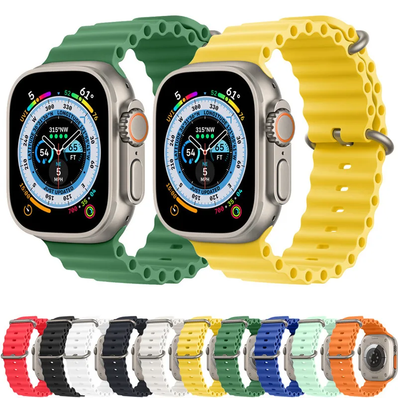 

Ocean strap For Apple watch band 49mm 45mm 44mm 41mm 40mm 42mm 38 45 mm silicone correa bracelet iWatch Ultra serie 7 6 5 3 se 8