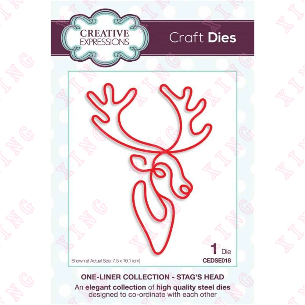 

2022 Newest Stag’s Head Craft Die Diy Scrapbook Diary Blade Punch Mold Metal Cutting Dies Embossing Decoration Reusable Template