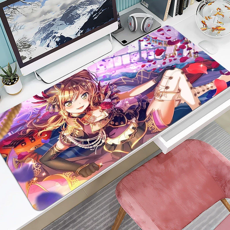 

Gaming Mouse Mat Bang Dream Pad Xxl Kawaii Mause Accessories Keyboard Laptops Pads Mousepad Gamer Large Mats Rubber Non-slip Pc