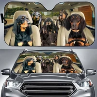 black and tan coonhound driver car sun shade pet family auto front window windshield car sunshade anti sunlight automotive cover