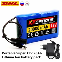 new portable super 12v 20000mah battery rechargeable lithium ion battery pack capacity dc 12 6v 20ah cctv cam monitor charger