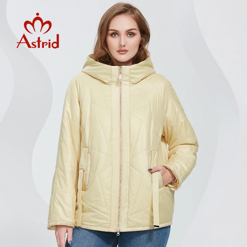 

Astrid 2022 Spring Women Parkas Oversize Yellow Short Padded Down Coats Hooded Ribbon Women's Jacket Outerwear Quilted AM-10129