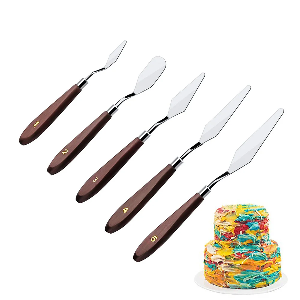 

Ножи для масляной краски для выпечки, шпатель для художников из нержавеющей стали, 1 шт., палитра для тортов, нож для рисования, украшения тор...