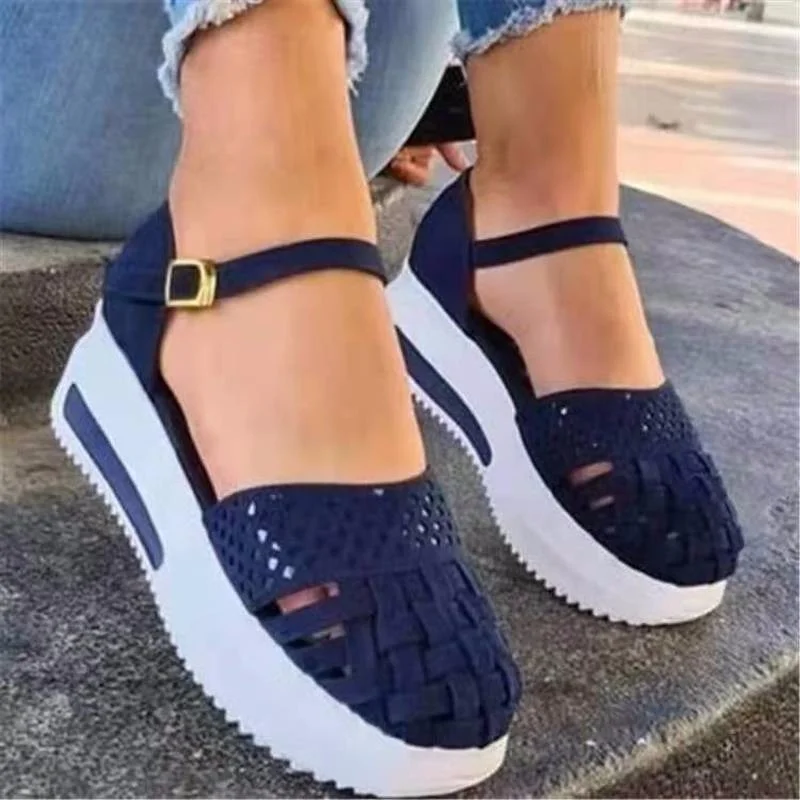 

Fashion Women Hollow Out Sandals Summer Flat Heels Sandals Female Casual Sewing Women Shoes Platform Sandals Ladies Sandalias