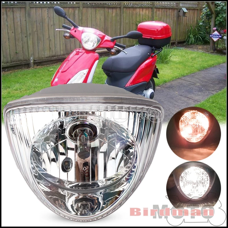 

Передняя фара для мотоцикла, 12 В, фара ближнего/дальнего света для Fly 50 2T 4T 100 125 4T Euro 3 150 4T Euro 3 Liberty 50 125, передняя фара для скутера