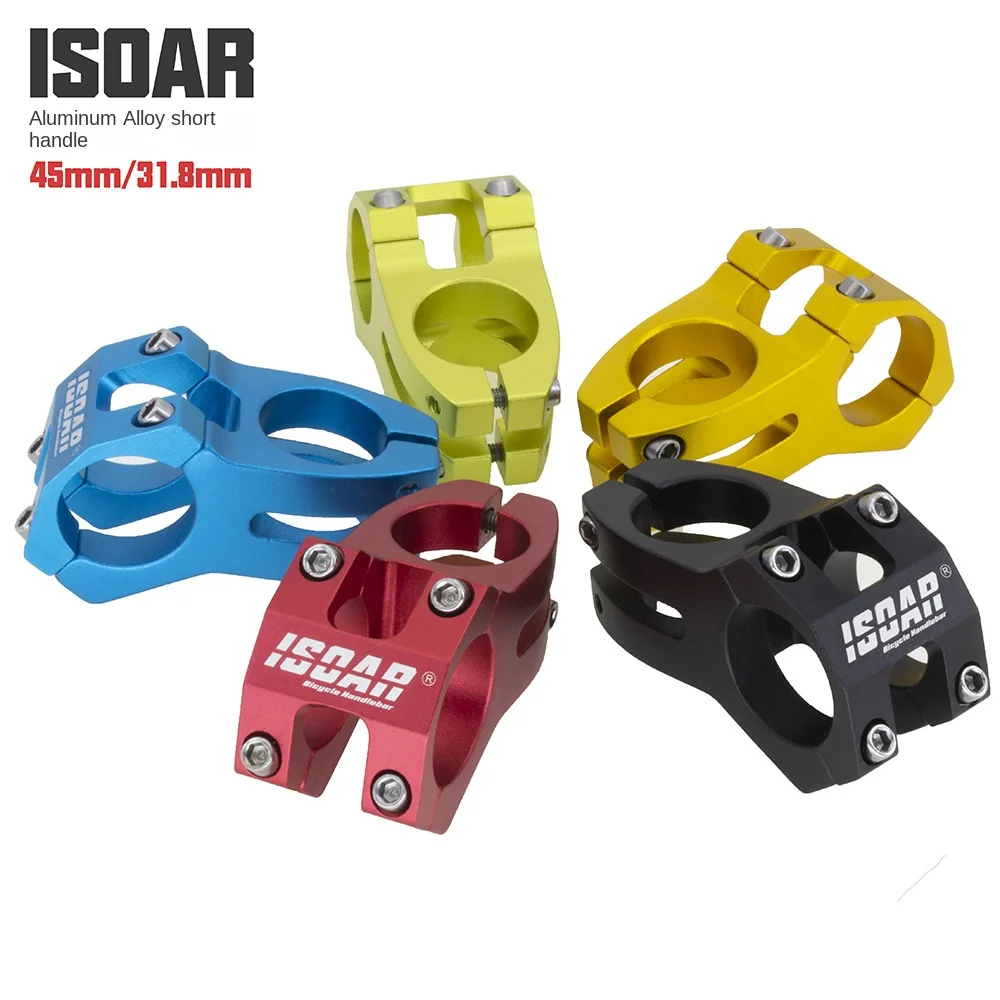 

ISOAR Bike Stem Mountain Bike Hollow Handle Vertical Bicycle Downhill Climbing Riser Fitting Short Handle 31.8/25.4